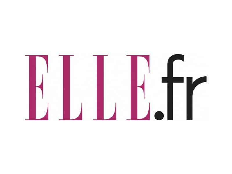 Logo avec le mot "ELLE" en lettres majuscules roses à côté de "fr" en lettres minuscules noires sur fond blanc.