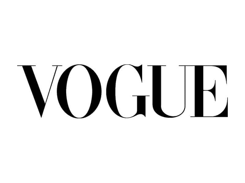 Le mot "VOGUE" en caractères gras, noirs, avec empattement, sur fond blanc.